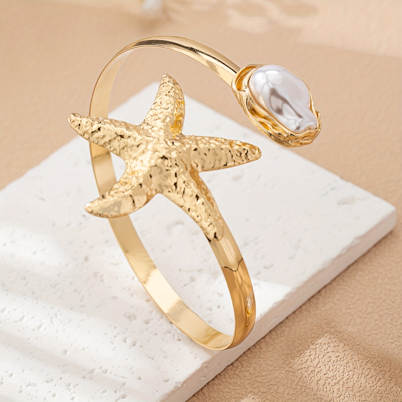 Bohemian Starfish Openwork Baroque Arm Cuff, Summer Style